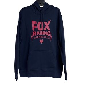 NWT Fox Racing Bolt Pullover Navy Blue Hoodie Sweatshirt XL‎